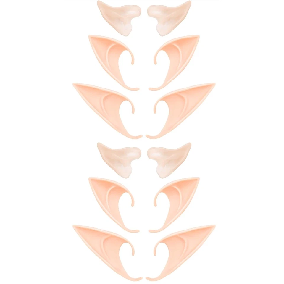 Elf Ears Christmas Leprechaun Cosplay Costume Prop Fairy Anime Elven Halloween - Image 1 of 4