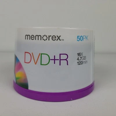 Memorex DVD+R 16x 4.7GB 120 min 50 Pk Spindle Blank Discs Media Disks New - Image 1 of 3