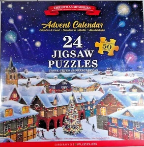 Christmas Memories Advent Calendar 24 Mini 50pc Jigsaw Puzzles Set NEW - Picture 1 of 6