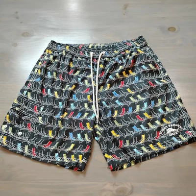 Tommy Bahama Relax Board Shorts Talla Grande Negro con Sillas de Playa Natación Malla Forrada Foto 1 de 4