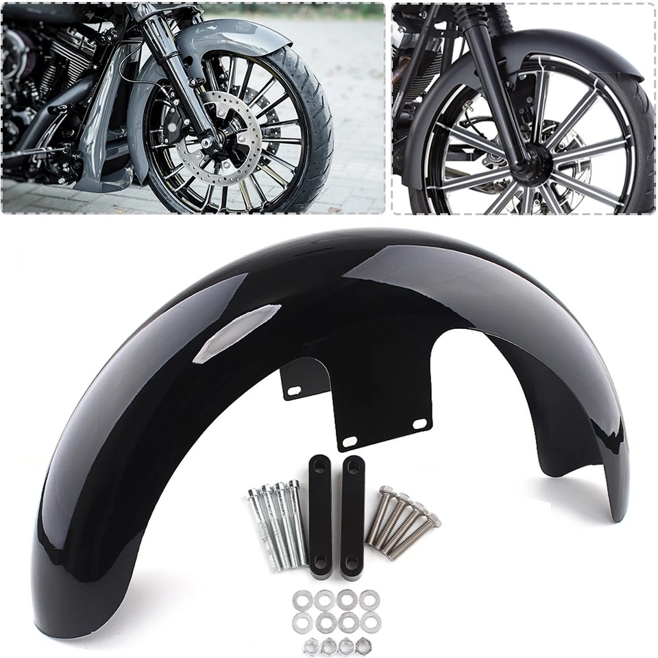Guardabarros delantero negro vivo envolvente de rueda de 19" para Harley Touring CVO Road Street Glide Foto 1 de 4