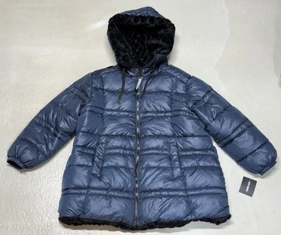 Chaqueta Parka Steve Madden Reversible Puffer Mujer’s 3XL Azul Marino-Negro Pesada BN Foto 1 de 4