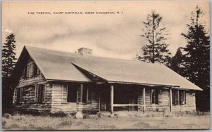Vintage 1937 West Kingston, RI / CAMP HOFFMAN Postcard GIRL SCOUTS "The Trefoil" - Picture 1 of 2