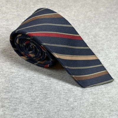 Corbata a rayas Sawyer's Campus regimiento años 70 vintage poliéster/seda/lana EE. UU. Foto 1 de 4