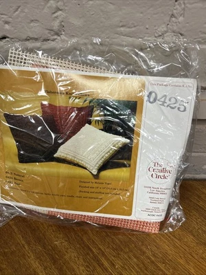 VTG The Creative Circle 0425 Rust Color Fisherman Knit Pillow Kit 14" x 14"  - Image 1 of 4