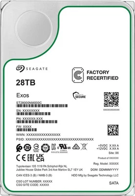 Seagate EXOS 28TB HDD 3.5 Zoll NAS Server interne Festplatte SATA3 24/7 7200rpm - Bild 1 von 4