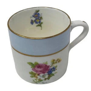 Rosina/Queens English Bone China Multicolored Floral Blue over White Gold Gilt - Picture 1 of 8