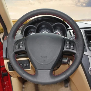Black Genuine Leather Car Steering Wheel Cover for Chery A3 Fengyun 2 Fulwin 2 - Picture 1 of 12