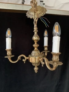 Brass Ormolu Vintage French Chandelier - Picture 1 of 8
