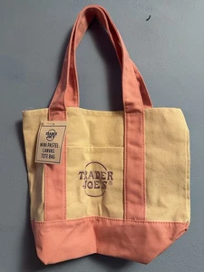 Trader Joe’s Mini Pastel Canvas Tote Bag, Pastel Pink, NWT - Bild 1 von 2