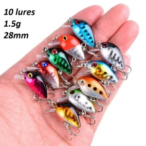 10 x Micro Small Mini Fishing Shallow Floating surface fish lures - Picture 1 of 12