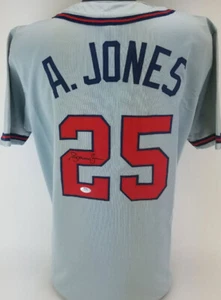 Andruw Jones Autographed Signed Atlanta Braves Custom Jersey (PSA/DNA ITP COA) - Picture 1 of 5