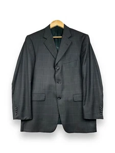 Burberry London grauer Kensington Windowpane Karierter Sportmantel 100% Wolle 40 S - Bild 1 von 16