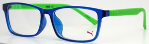 PUMA PE0038OA 004 Blue Unisex Rectangle Full Rim Eyeglasses 55-15-150 B:36 - Picture 1 of 16