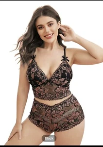3XL Lingerie Set Sexy Floral Lace - Picture 1 of 7