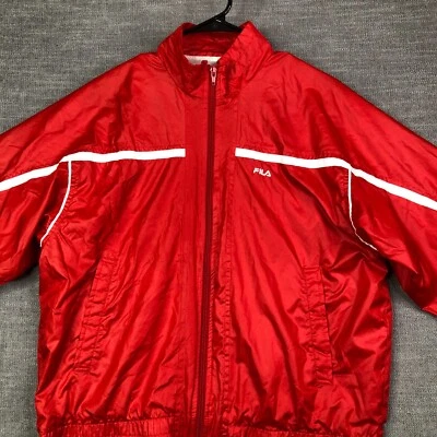 Vintage Fila Track Windbreaker Mens 34 Red Italy Made Nylon Polyamide - Image 1 of 4