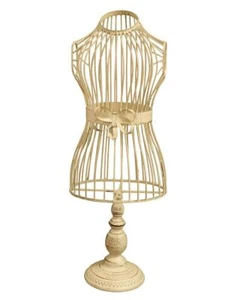 Schneiderpuppe Schaufensterpuppe Kleiderbüste Metall cremeweiß antik Stil (8766) - Bild 1 von 3