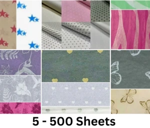 Tissue Paper Printed 31 Designs Coloured Paper Wrapping Gifts Packaging - Picture 1 of 32
