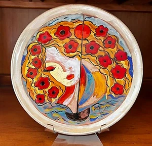 Piatto da parete in ceramica Vallauris France di MARTINE AZEMA SPEDIZIONE GRATUITA USA! - Foto 1 di 11