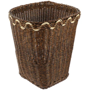 Home Trash Natural Trash Can Trash Bin Bathroom Woven Basket Garbage Can Trash - Picture 1 of 12