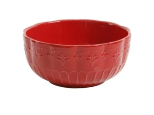Set of Four (4) Pioneer Woman ~ TONI ~ Red ~ 6.5" ~ Stoneware Cereal Bowls - Picture 1 of 7