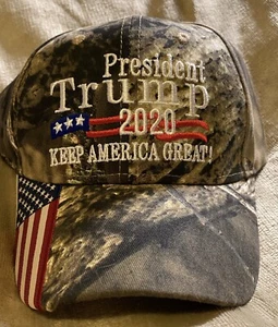President Trump 2020 Cap Camo Baseball Flag USA Keep America Great! - Picture 1 of 4