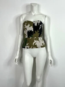 Vtg Prada Floral Camo Print Corset Top IT42 - Picture 1 of 11