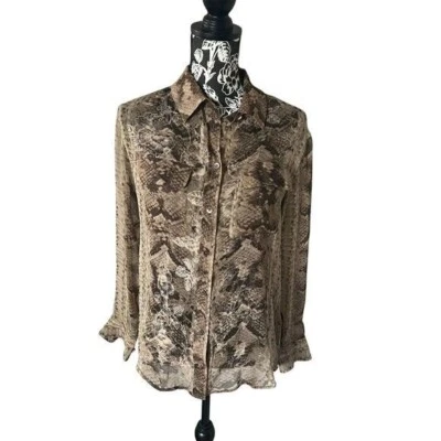 Camisa EQUIPMENT Pura Seda Estampado Serpiente Talla XS Neutra Lujo Utilidad Diseñador Foto 1 de 4