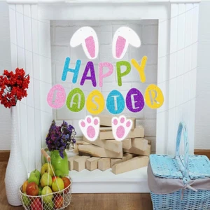 Happy Easter Banner Decorations Indoor Pre-Assembled Bunny Banner for Easter The - Picture 1 of 12