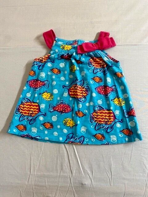 J Khaki Girls Tank Top Multicolor Fish Graphic Bow Accent Size 2T - Image 1 of 4