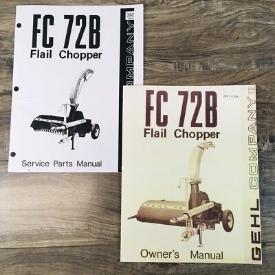 Gehl FC72B Flail Chopper Service Parts Operators Manual Set Owners Catalog Book - Image 1 of 4