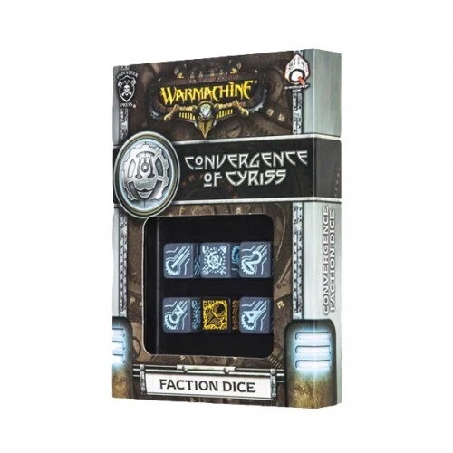 Q-WORKSHOP Warmachine Convergance of Cyriss Würfel - 6 Stück - schwarz und blau