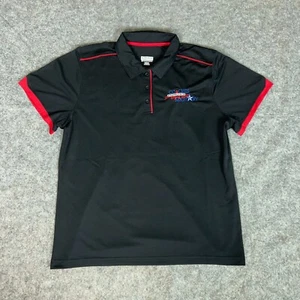 Coaches for Military Womens Shirt Large Black Red Polo Short Sleeve Solid Golf - Picture 1 of 9
