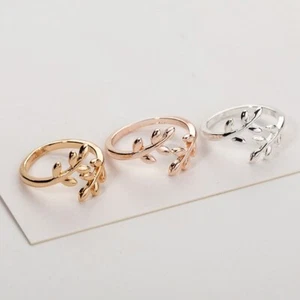 Ring Fingerspitzen Gliederring Fingerring Verstellbar Blatt Farbe Gold/Silber/ R - Bild 1 von 1