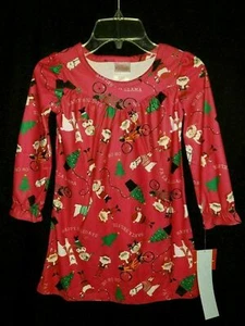 NEW Girls WONDERSHOP Sz XS 4 5 Nightgown Pajamas Christmas Holiday Llama Flannel - Picture 1 of 11