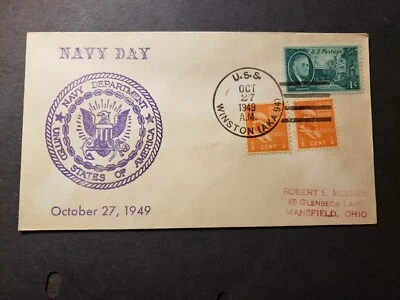 USS WINSTON AKA-94 Naval Cover 1949 NAVY DAY Cachet - Image 1 of 2