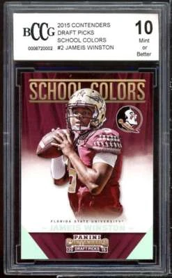 Jameis Winston Rookie Card 2015 Contenders DP School Colors #2 BGS BCCG 10 - Image 1 of 2