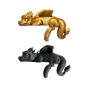 Sleeping Dragon Bookshelf Decor, 3D Print Sleeping Dragon Bookshelf Sitter, - Afbeelding 1 van 14
