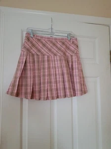 Izod Skirt Skort Girls Sz 16 Pink / Multicolor Pleated Belt Hoops Lining Zipper - Picture 1 of 5