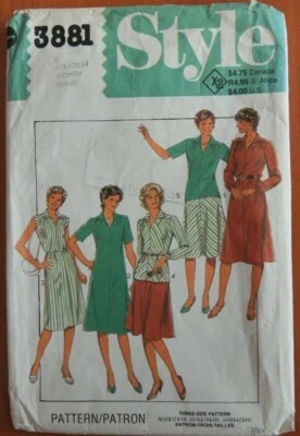 Style 3881 Sewing pattern ladies dress top bias skirt cut size 42. Size 40 42 - Image 1 of 3