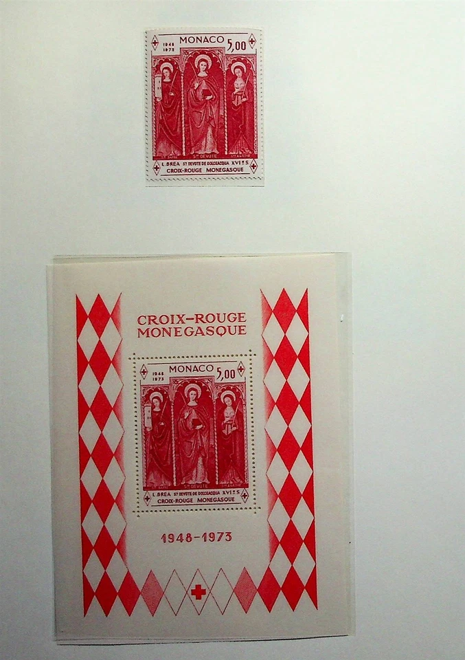 MONACO Sc 864+864a NH 1V+S/S OF 1973 - ART - RED CROSS - Sc$20 - Image 1 of 1