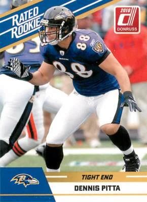 DENNIS PITTA 2010 Donruss RATED ROOKIE RC #28 Ravens  - Image 1 of 2