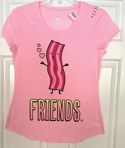 Neu mit Etikett Mädchen Justice Größe 14/16 kurzärmliges rosa Oberteil – FRIENDS mit Speckmuster - Bild 1 von 3