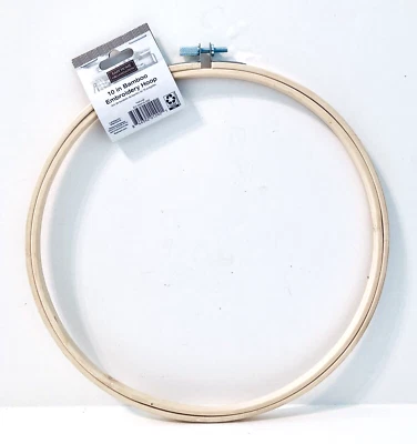 10" Natural Bamboo Embroidery Hoop with Screw Closure - Image 1 of 2