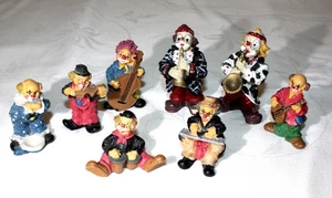 Konvolut Clown Musiker Chor 8 Figuren Deko Sammlung handbemalt Vintage - Bild 1 von 12