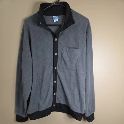 Vtg Fleece Stag Hill by Haband Men's Size XL Gray Button Down Grandpa Cardigan  - Image 1 of 4