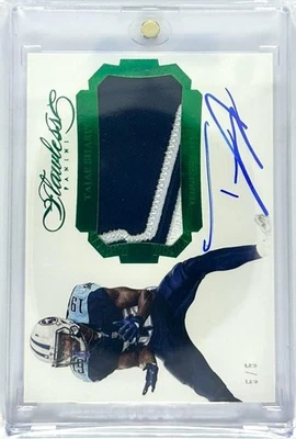 2016 Panini Flawless #RCTS Tajae Sharpe Rookie Patch Autographs Emerald 5/5 - Image 1 of 2