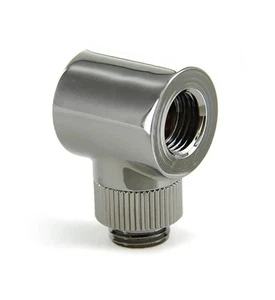 Monsoon 90° Rotary Angle Fitting with Light Port - 5/8" - Black Chrome - Picture 1 of 5