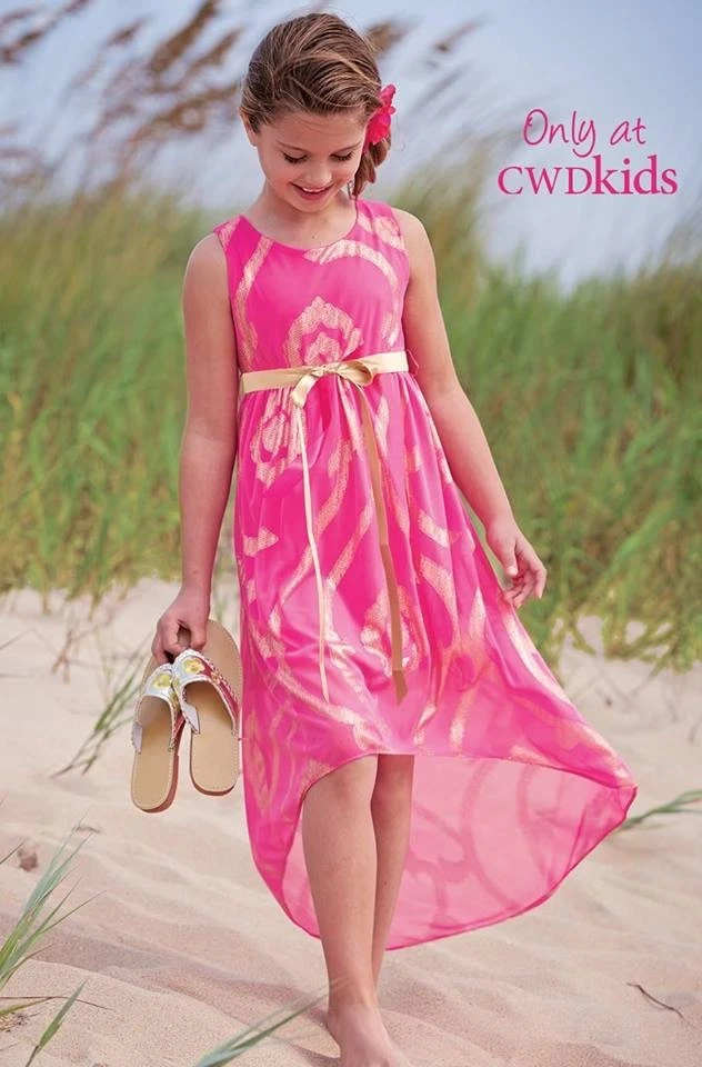 Vestido CWD Niños Lindo Bien Vestido Niños Alto Bajo Rosa y Dorado en Niñas Talla 10/12 Foto 1 de 4