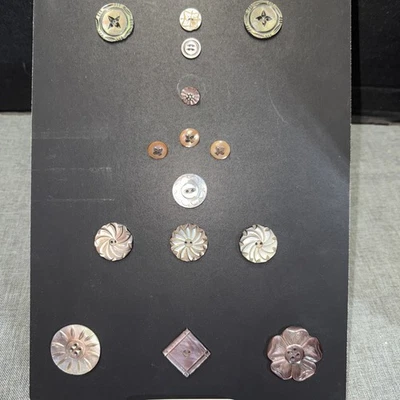 Hermoso Lote de Botones Antiguos Tarjeta # 69 Foto 1 de 4